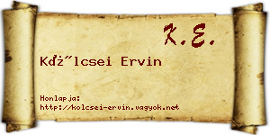 Kölcsei Ervin névjegykártya