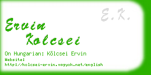 ervin kolcsei business card